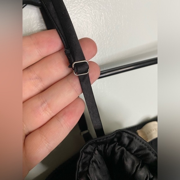 Altar'd State Black Corset Crop Top Adjustable Straps Size Medium Tie Front - Picture 7 of 7